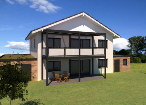 Ansicht 2-Fam. Whs. animiert - 7 Zimmer Mehrfamilienhaus, Wohnhaus zum Kaufen in Oberkirch