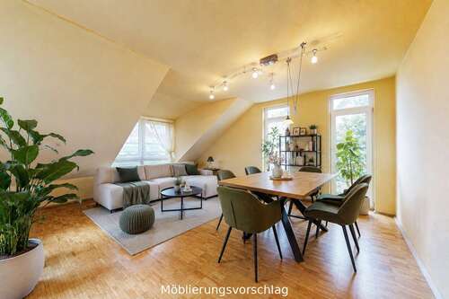 Wohnzimmer - Etagenwohnung mit 90,00 m&sup2; in Aachen zum Kaufen