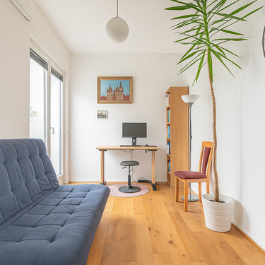 Arbeitszimmer mit Blick ins Atrium - 