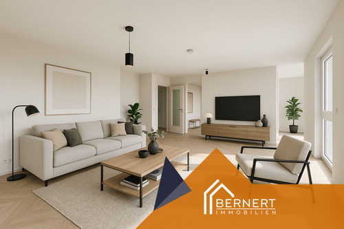 Wohnbereich Beispiel visualisiert - Modern. Hell. Nachhaltig. Barrierefrei - Ihr neues Zuhause in Sonnefeld