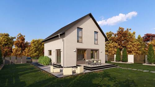 Ansicht Garten - EINFAMILIENHAUS MIT OFFENER ARCHITEKTUR