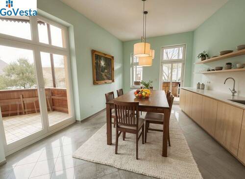 Küche - mit zwei Balkonen - 5-Zimmer Traum in Gohlis am Rosental