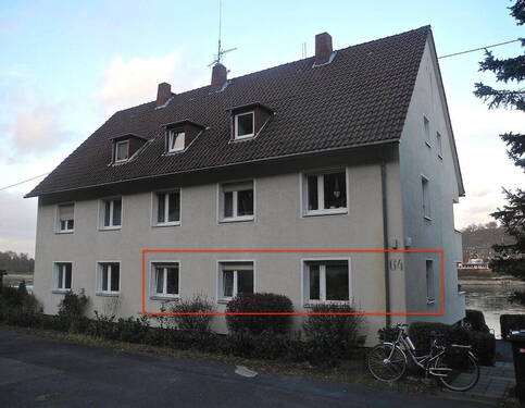 Blick von der Strasse - 4 Zimmer Etagenwohnung zum Kaufen in Koblenz - Stolzenfels KRIPP