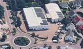 Luftaufnahme mit PV - Halle zum Kaufen in Leipheim