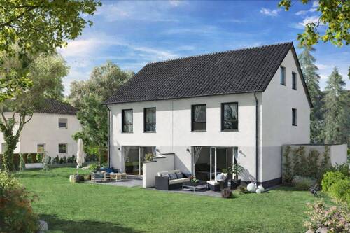 Haus Ansicht Gartenseite - 5 Zimmer Doppelhaushälfte in Saulheim