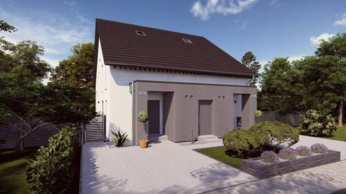 Ansicht Eingang - MODERNES ZWEIFAMILIENHAUS MIT VIELSEITIGEM GRUNDRISS