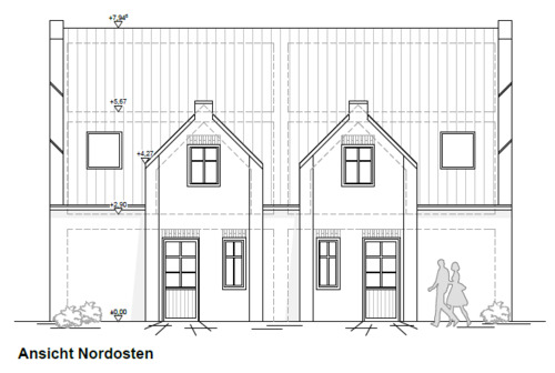 Ansicht Nordosten - 3 Zimmer Mehrfamilienhaus, Wohnhaus zum Kaufen in Krummhörn