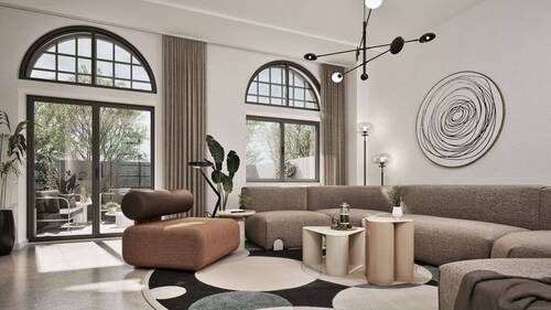 04_BT5 - Innenansicht Richtung Patio - Mehrfamilienhaus, Wohnhaus mit 189,20 m&sup2; in Augsburg zum Kaufen