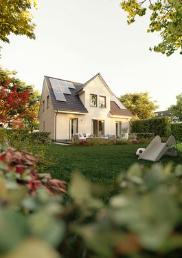 1_Einfamilienhaus-Flair-134_Gartenansicht.png - Für alle, die es großzügig lieben. Ihr Familienhaus im kommenden Baugebiet in Wendessen.