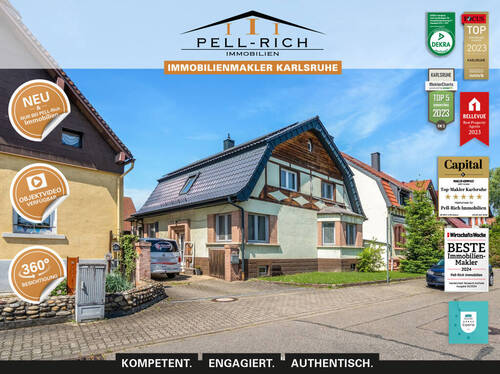 NEU&NUR bei PellRich Objekt 938 - SENSATION: Freistehendes & saniertes Einfamilienhaus mit großem Garten in Stutensee-Friedrichstal