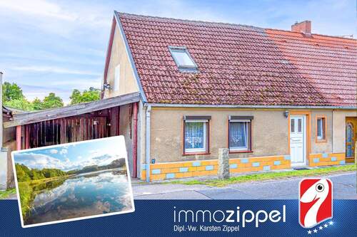 Titel - Leben am schönen Haussee in Gerswalde: DHH, 4Zi., Wohn-Kü., 2 Bäder, Nebengebäude, 1.256 m² Grdstück
