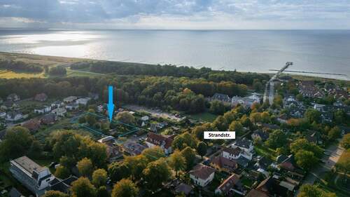 LAge mit Markierung.jpg - Großzügiges Grundstück zwischen Natur + Promenade direkt an der Ostsee in Wustrow Fischland Darß zu verkaufen