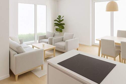 Wohn-/ Essbereich (*Gestaltungsbeispiel) - 3 Zimmer Etagenwohnung zum Kaufen in Buchholz in der Nordheide