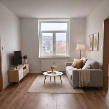 Wohn-Ess-Zimmer - Renovierte, helle 2-Zimmerwohnung