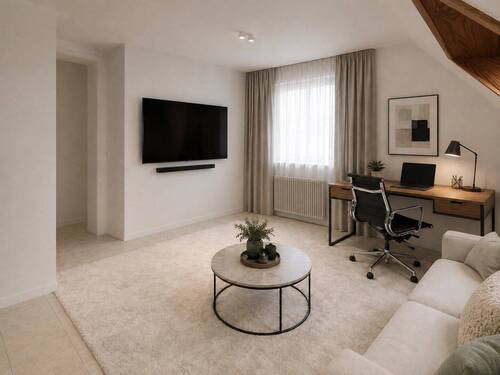 Wohnzimmer (KI) - 2 Zimmer Etagenwohnung zur Miete in Kirchheim am Neckar