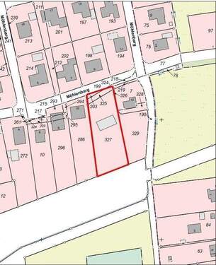 Flurkarte mit gekennzeichnetem Flurstück - 