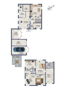 Souterrain und Bungalow - 