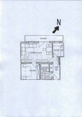 Grundrissplan - 2-Zimmer-Dachgeschoss-Wohnung in Pfarrkirchen