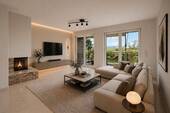 Visualisierung Wohnzimmer - Doppelhaushälfte mit 176,70 m&sup2; in Kelsterbach zum Kaufen