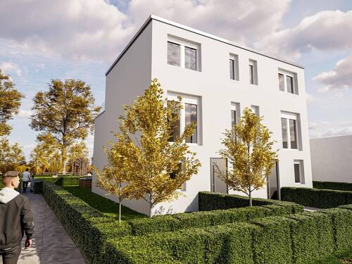 Vorderansicht Doppelhaus - 4 Zimmer Doppelhaushälfte zum Kaufen in Werneuchen