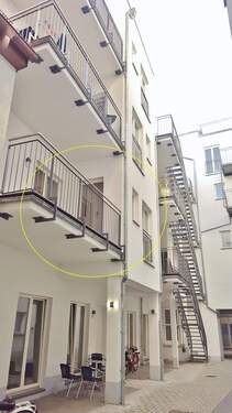 Blick Innenhof3.jpg - Etagenwohnung mit 53,50 m² in Ingolstadt zur Miete