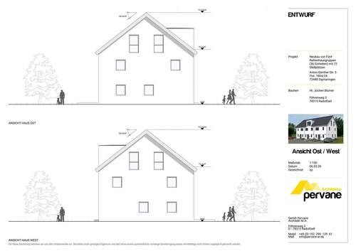 Bauplanung Seitenansicht - 