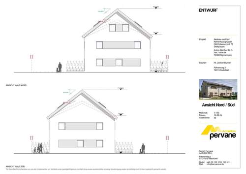Bauplanung Seitenansicht - 