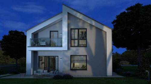 Ansicht Garten Abend - 5 Zimmer Einfamilienhaus in Neunkirchen Saar