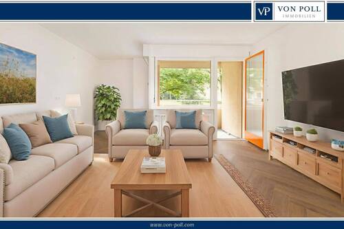 VPI Moblierungsvariante_Zimmer - Exklusives Wohnen mit Balkon: Modernisiertes 1-Zimmer-Appartement mit Blick in den Garten