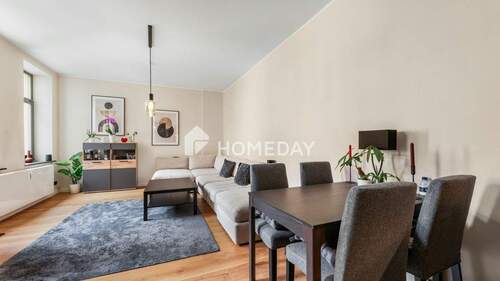 Wohnzimmer 1 - Möblierte 3-Zimmer-Wohnung mit Balkon, Loggia und moderner Ausstattung in Magdeburg-Stadtfeld Ost