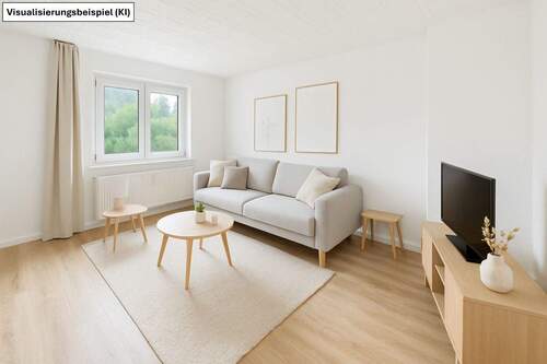 Wohnzimmer Wohnbeispiel - 2 Zimmer Etagenwohnung in Schönfeld