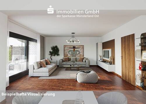 Wohnzimmer - 4 Zimmer Einfamilienhaus in Münster