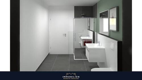 Bad mit Fenster und Dusche Hochwertige Ausstattung - 