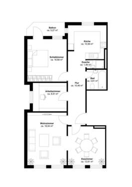 Vier Zimmer mit Balkon - 