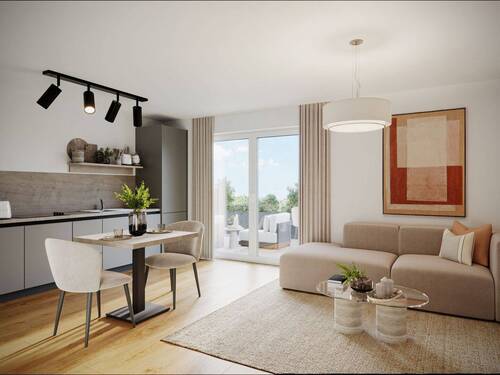 Visualisierung Wohn- und Esszimmer - 