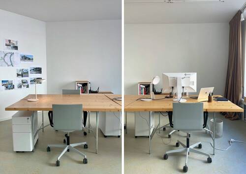 Arbeitsinsel 1+2 - Helles Büro am Rathenauplatz: Großzügiger Schreibtischarbeitsplatz, zentral
