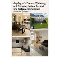 Gepflegte 3-Zimmer-Wohnung mit Terrasse, Garten, Carport und Tiefgaragenstellplatz - Dortmund Aplerbeck