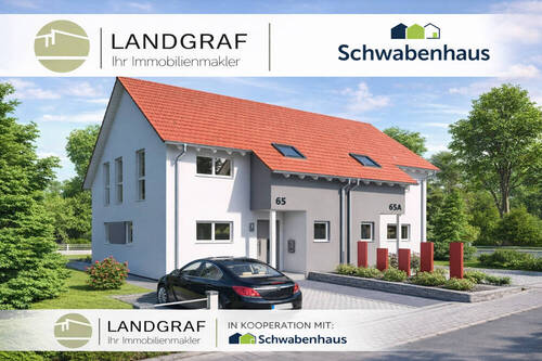 Beispielprojekt DHH - Attraktives Baugrundstück - zwei Doppelhaushälften in Kooperation mit Schwabenhaus realisierbar.