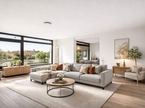 Wohnzimmer (Einrichtungsvorschlag) - Etagenwohnung mit 120,60 m&sup2; in Korntal-Münchingen zum Kaufen