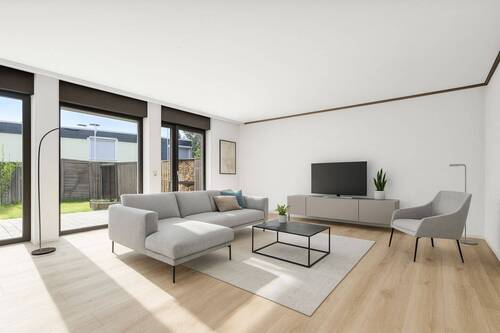 mit KI visualisiertes Wohnzimmer - 4 Zimmer Einfamilienhaus in Karlsruhe