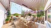 Einrichtungsbeispiel großzügige Terrasse mit grandioser Aussicht - 