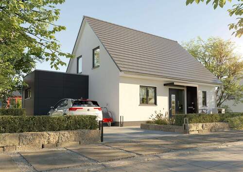 Final_Ext_Einfamilienhaus_Flair_125_Kubus_StreetView_Cam002_Eternit - 4 Zimmer Einfamilienhaus in Walschleben