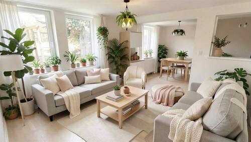 EG - Wohnzimmer Sanierungsvorschlag (KI generiert) - 