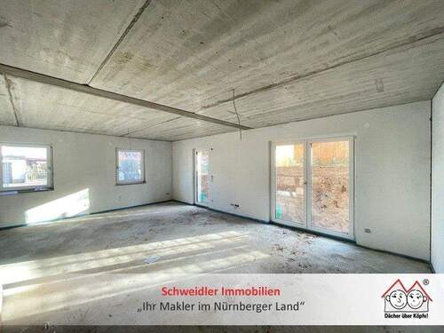 Offener Wohnbereich - Terrassentraum: 3-Zimmer-Neubauwohnung mit großzügigem Raumprogramm in beliebter Lage von Fürth-Vach