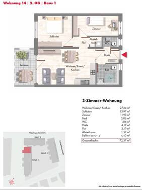 Wohnung_14 - Etagenwohnung mit 72,00 m&sup2; in Rottweil zur Miete