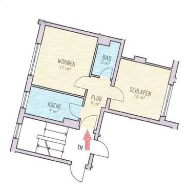 Bild 2 - 2 Zimmer Etagenwohnung zur Miete in Hildesheim