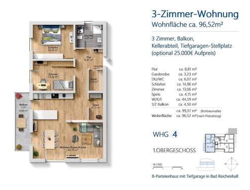 Wohnung 4 - Etagenwohnung mit 96,50 m² in Bad Reichenhall zum Kaufen