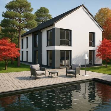 Ansichtsoption 4 Terrasse - 'Volkers Höfe'- Exklusive Doppelhaushälften H1 - H8 mit Grundstück in GehrdenNorthen!