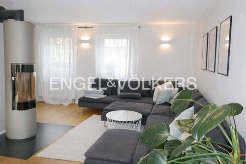 Wohnzimmer mit Kaminofen - 