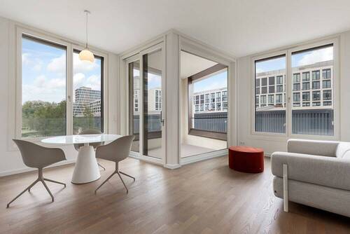 Wohnbereich - Moderne 2-Zimmer-Neubauwohnung direkt am Hamburger Bahnhof - Berlin Mitte
